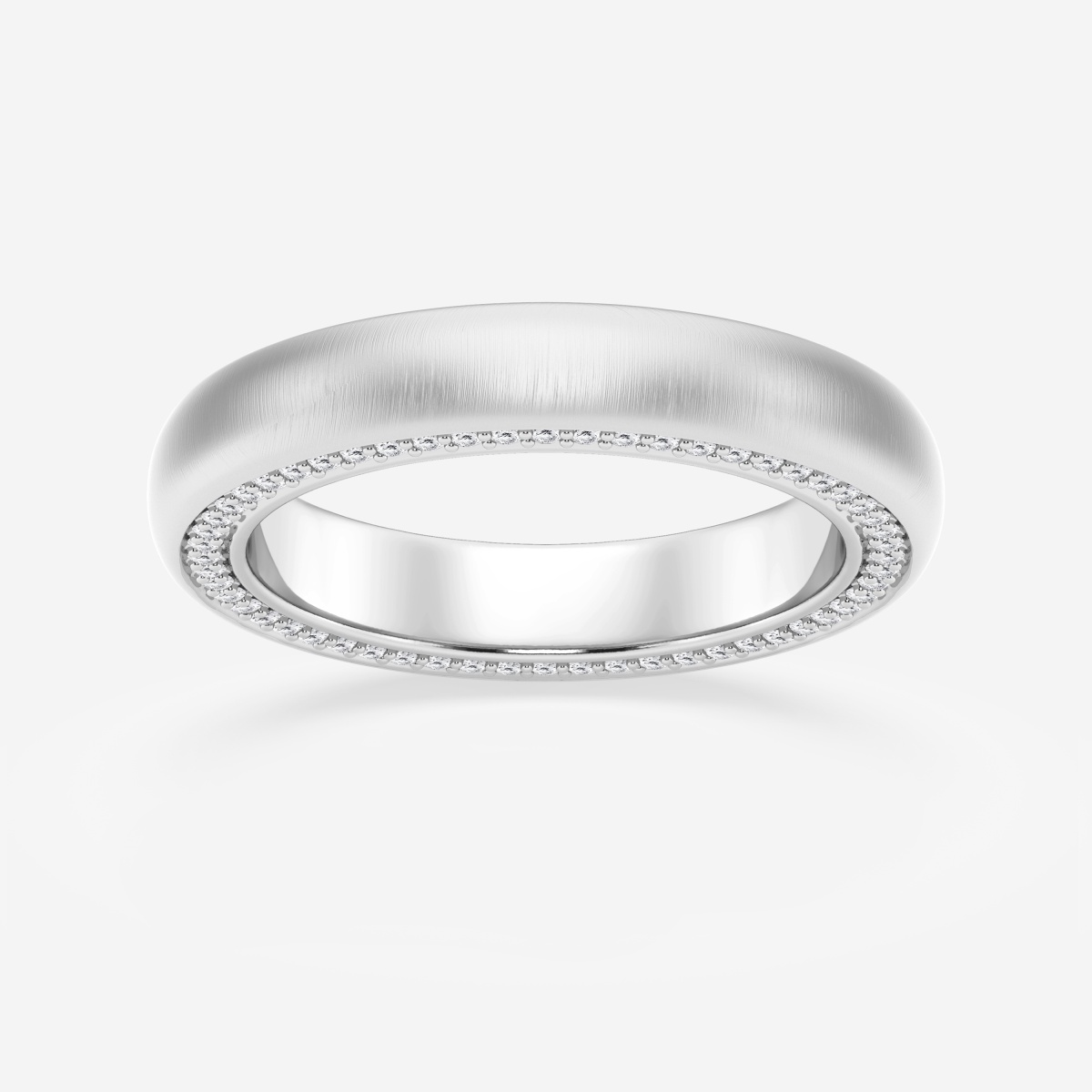 2/3 ctw Round Lab Grown Diamond 4mm Domed Satin Finish Eternity Band